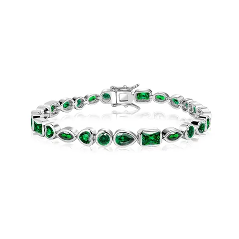 Geometric Green Zircon Bracelet Simple Personality Female Bracelet Netflix Same Models - Plated Brass jewelry made by BlueOne Jewelry