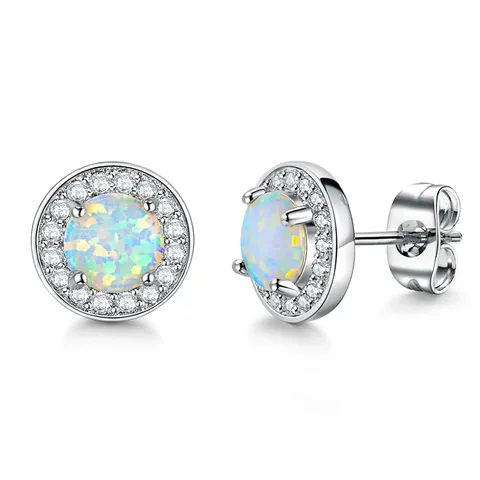 Earrings Fashion Opal Earrings Direct European and American Sources - Plated Brass jewelry made by BlueOne Jewelry