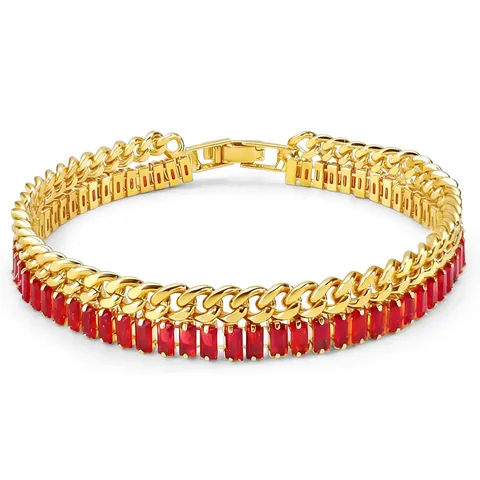 Double-row Tennis Chain Zircon Bracelet Seller Jewelry - Plated Brass jewelry made by BlueOne Jewelry