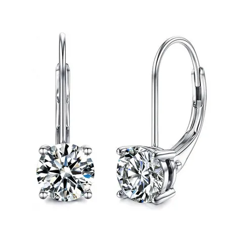 Moissanite Earrings for Women Fashionable Elegant Luxury-inspired - Plated Brass jewelry made by BlueOne Jewelry