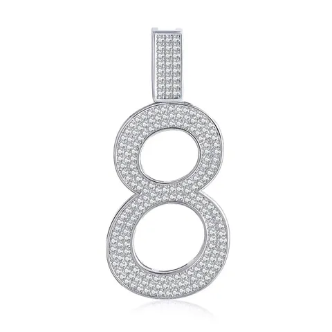 Digital Pendant European and American Minimalist Men’s Necklace Hip Hop Diamond - Plated Brass jewelry made by BlueOne Jewelry