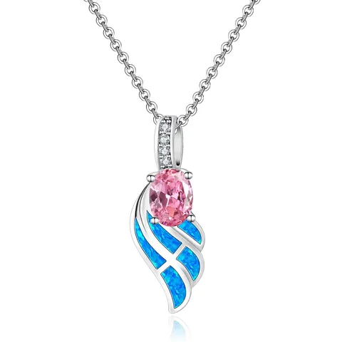 Plated Brass Europe and the United States Fashion Jewelry Opal Necklace Pendant Collar Collarbone Chain - Plated Brass jewelry made by BlueOne Jewelry