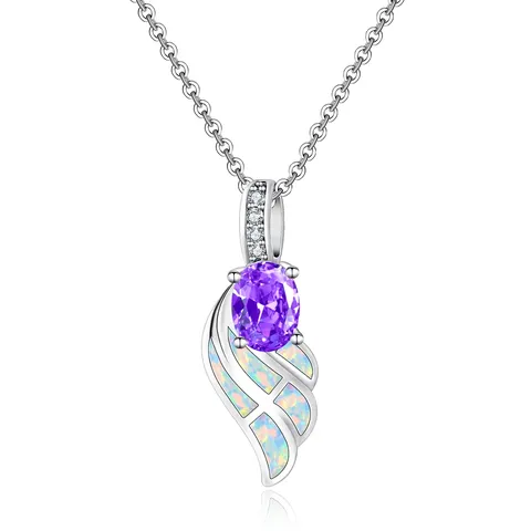 Europe and the United States Fashion Jewelry Opal Necklace Pendant Collar Collarbone Chain - Plated Brass jewelry made by BlueOne Jewelry
