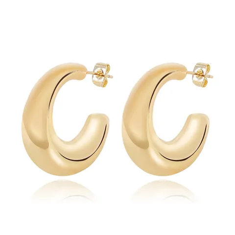 Europe and the United States Geometric Stainless Steel Hollow Earrings Senior - Style 2808 - Stainless Steel jewelry made by BlueOne Jewelry