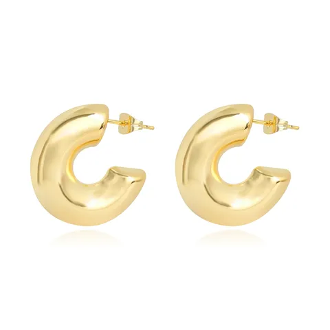 Europe and the United States Geometric Stainless Steel Hollow Earrings Senior - Style 4131 - Stainless Steel jewelry made by BlueOne Jewelry