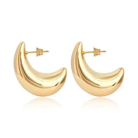 Europe and the United States Geometric Stainless Steel Hollow Earrings Senior - Style 4136 - Stainless Steel jewelry made by BlueOne Jewelry