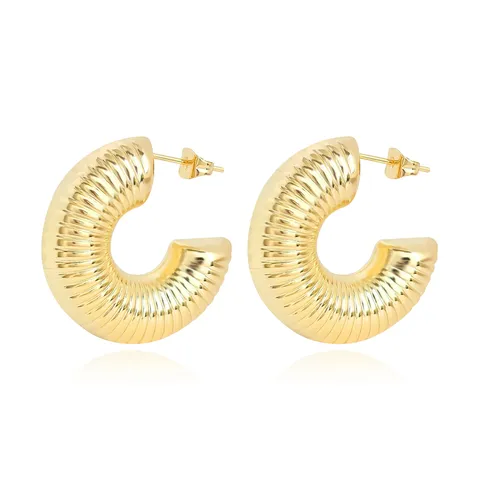 Europe and the United States Geometric Stainless Steel Hollow Earrings Senior - Style 4133 - Stainless Steel jewelry made by BlueOne Jewelry