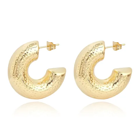 Europe and the United States Geometric Stainless Steel Hollow Earrings Senior - Style 4135 - Stainless Steel jewelry made by BlueOne Jewelry
