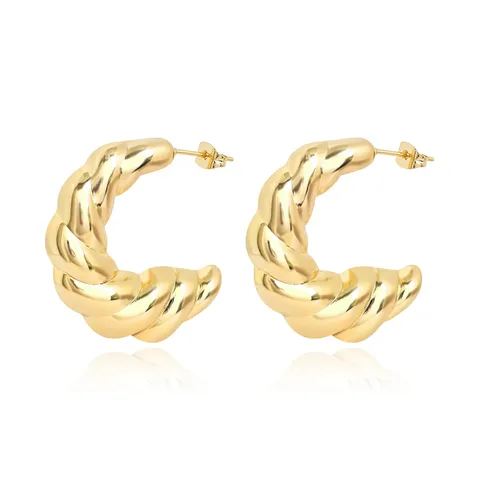 Europe and the United States Geometric Stainless Steel Hollow Earrings Senior - Style 4132 - Stainless Steel jewelry made by BlueOne Jewelry