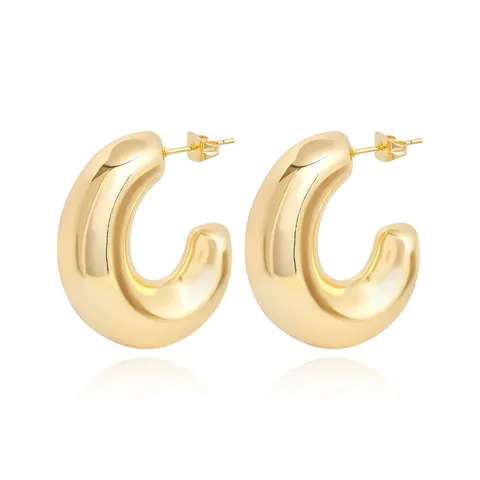 Europe and the United States Geometric Stainless Steel Hollow Earrings Senior - Style 4137 - Stainless Steel jewelry made by BlueOne Jewelry