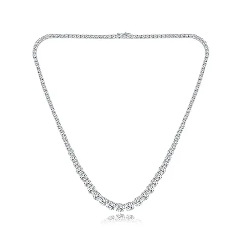 Europe and the United States Gradient Size Zirconia Necklaces Hip-hop Trend - Plated Brass jewelry made by BlueOne Jewelry