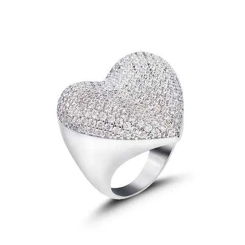 Europe and the United States Hip-hop Zirconia Ring Finger Ring Trend - Plated Brass jewelry made by BlueOne Jewelry