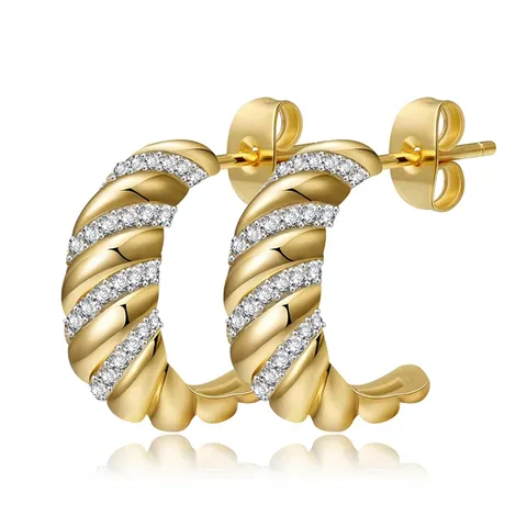 Europe and the United States Twist Fashion Ancient Earrings Buckle Female - Plated Brass jewelry made by BlueOne Jewelry