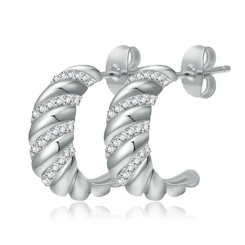 Europe and the United States Twist Fashion Ancient Wind Earrings Buckle - Plated Brass jewelry made by BlueOne Jewelry