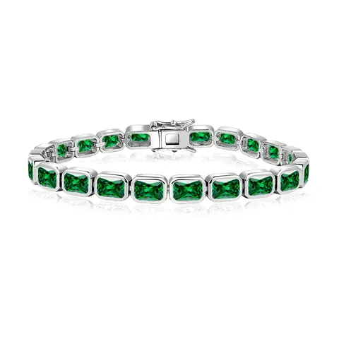 European and American Green Zirconia Bracelet Personalized Fashion Simple Hand Jewelry - Plated Brass jewelry made by BlueOne Jewelry