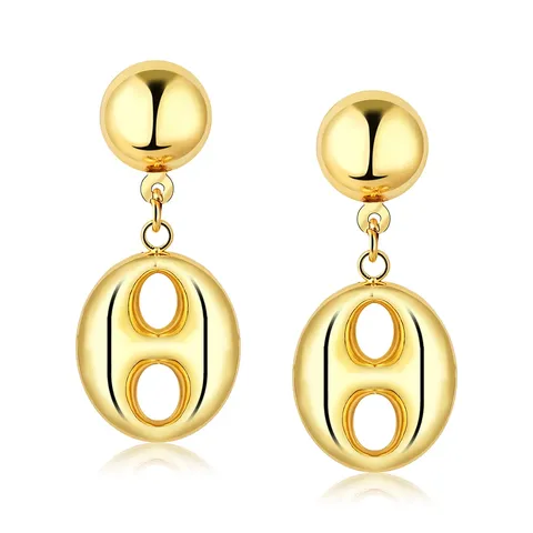 European and American Pop Ins Light Luxury High Quality Earrings Oval - Plated Brass jewelry made by BlueOne Jewelry