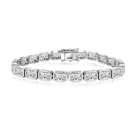 European and American Zircon Bracelet Personalized Fashion Simple Hand Jewelry Rectangular - Plated Brass jewelry made by BlueOne Jewelry