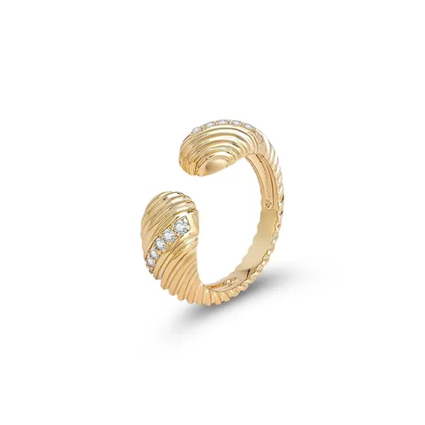 Models Love Heart Peach Heart Ring Female Set Zirconia Gold-plated Adjustable - Plated Brass jewelry made by BlueOne Jewelry