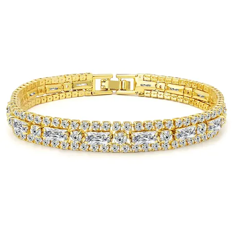 Fashion European and American Tennis Chain Bracelet Men and Women Fashion - Plated Brass jewelry made by BlueOne Jewelry