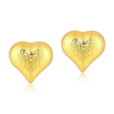 Frosted Hollow Cubic Love Heart Earrings Fashion - Plated Brass jewelry made by BlueOne Jewelry
