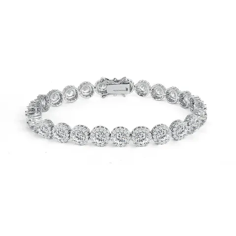 High-class Fashion Bracelet Hip-hop Single Row Full of Diamonds Zirconia Hand - Plated Brass jewelry made by BlueOne Jewelry