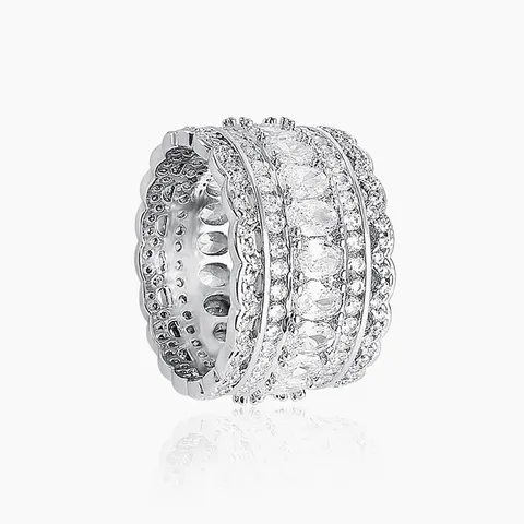 Hip-hop Ring Men’s Europe and the United States Fashion Full Diamond - Plated Brass jewelry made by BlueOne Jewelry