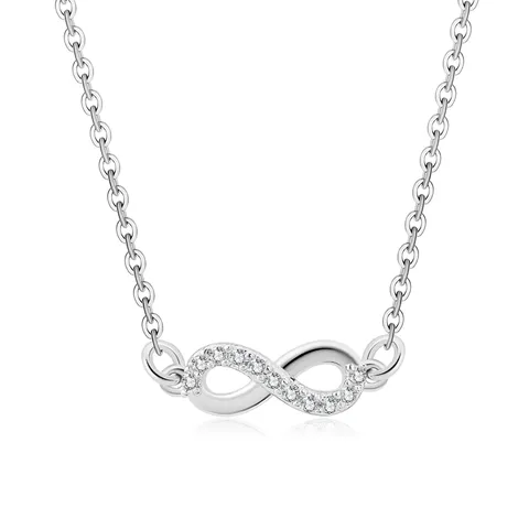 8 Words Unlimited Love Diamond Pendant Necklace Female Europe and the Collarbone Chain - Plated Brass jewelry made by BlueOne Jewelry