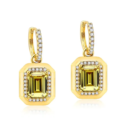 Cubic Zircon Earrings Women High Fashion Simple Earrings Jewelry - Plated Brass jewelry made by BlueOne Jewelry