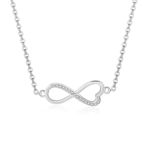 Element Infinite Loop Symbol Love Heart Micro-set Zirconia Women’s Fashion Necklace - Plated Brass jewelry made by BlueOne Jewelry