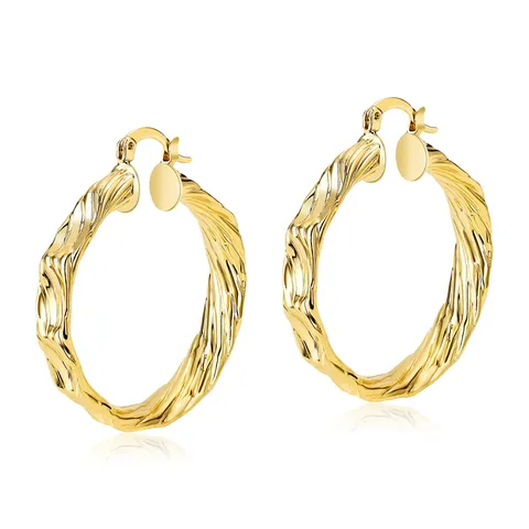 Plated Brass Earrings Fashion Exaggerated Heavy Duty Ear Clips Line Geometric Design U-shaped Ear Cuffs - Plated Brass jewelry made by BlueOne Jewelry