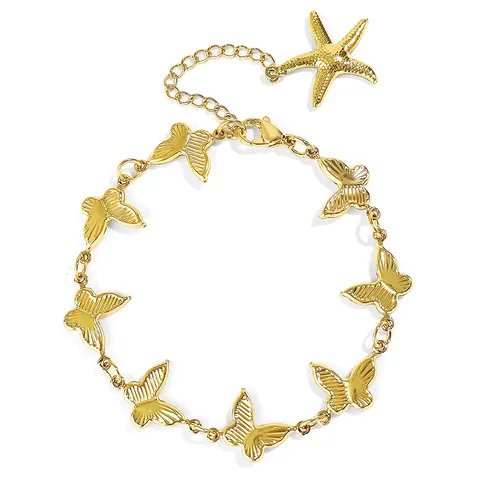 Fashion Personalized Butterfly Bracelet Women’s Niche Sweet Hundred Hand Jewelry - Plated Brass jewelry made by BlueOne Jewelry