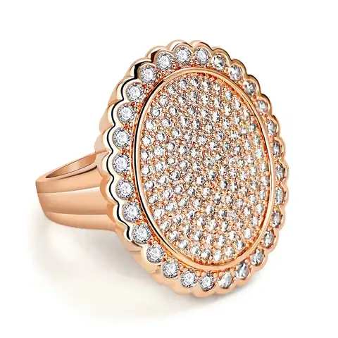 Europe and the United States Fashion Senior Irregular Ring Set Zirconia - Plated Brass jewelry made by BlueOne Jewelry