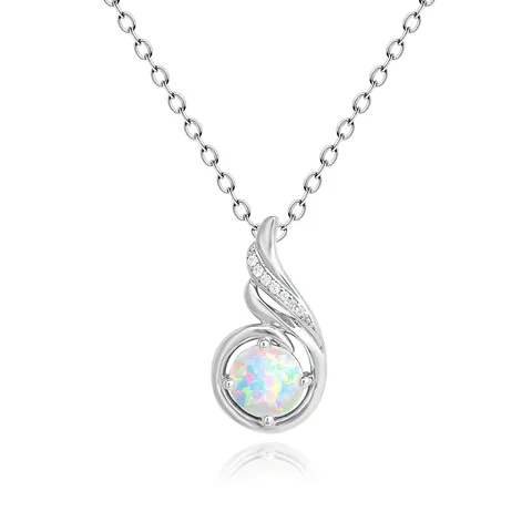 Accessories Silver Necklace Female Europe and the United States Australopal Necklace - Plated Brass jewelry made by BlueOne Jewelry