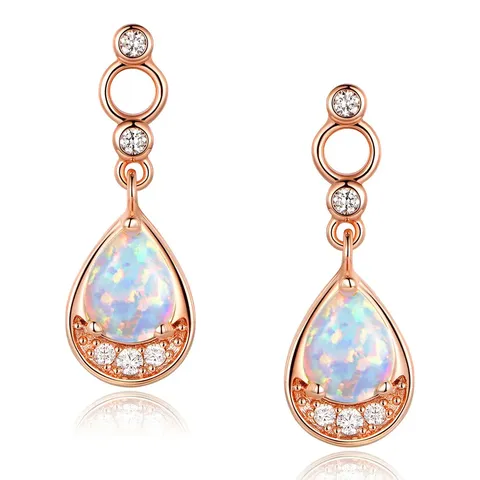 Kyocera Auburn Pendant Earrings Micro-set Zirconia Copper Plated Real Gold Rose - Brass jewelry made by BlueOne Jewelry