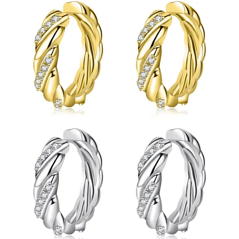 Models Earrings Mini Earrings Simple Temperament Twist Round Earrings Fashion Models - Plated Brass jewelry made by BlueOne Jewelry