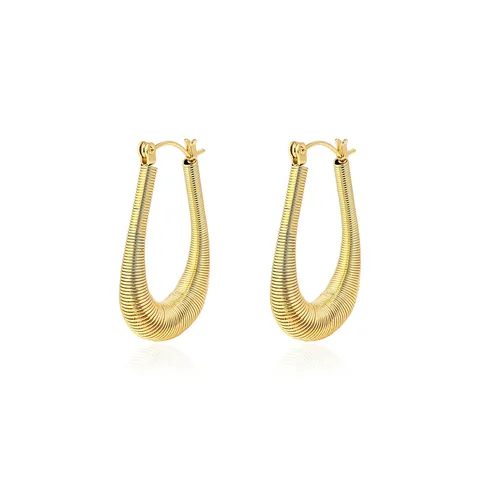 Stainless Steel U-shaped Spring Earrings Europe and the United States Fashion - Stainless Steel jewelry made by BlueOne Jewelry