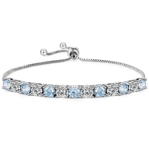 Round Zirconia Bracelet Single Row of Zirconia Light Luxury Bracelet Fashion - Plated Brass jewelry made by BlueOne Jewelry