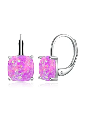 Europe and the United States Popular Square Opal Earrings Female Temperament - Plated Brass jewelry made by BlueOne Jewelry