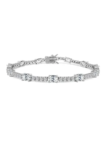 Single Row Full Diamond Zirconia Bracelet Girls High Class Feeling Pick - Plated Brass jewelry made by BlueOne Jewelry