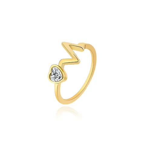 Special Jewelry Europe and the United States Hand Jewelry Lightning Heart Ring - Plated Brass jewelry made by BlueOne Jewelry