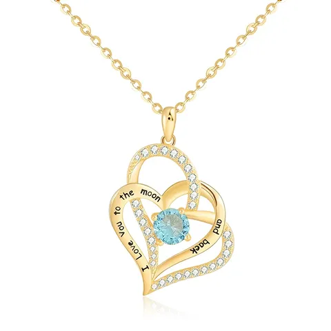 Fashion in Europe and the United States Women’s Double Heart Type Pendant Necklace - Plated Brass jewelry made by BlueOne Jewelry