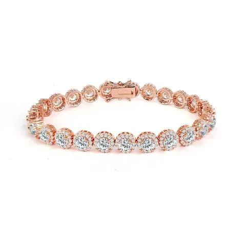Crossover Premium Feeling Fashion Bracelet Hip Hop Single Row Full Diamond - Plated Brass jewelry made by BlueOne Jewelry