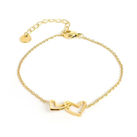 Double Ring Love Bracelet Women Niche Design Ins Style Simple High - Plated Brass jewelry made by BlueOne Jewelry