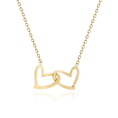 Double Ring Love Necklace Women’s Niche Design Ins Style Minimalist High Y-Necklace - Plated Brass jewelry made by BlueOne Jewelry