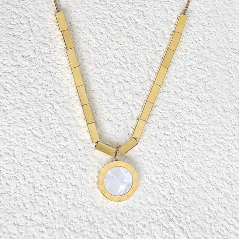 Double-sided Wear Luxury Classic Roman Numerals Necklace Titanium Steel Ins Versatile Collarbone Chain - Stainless Steel jewelry made by BlueOne Jewelry