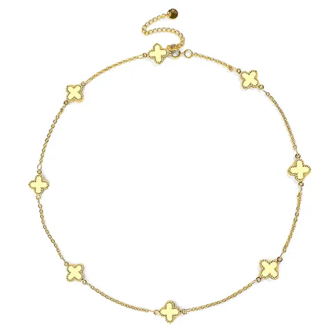 Lucky Clover Bracelet Jewelry Double-sided Titanium Steel Gold Color Fashion with Necklace - Stainless Steel jewelry made by BlueOne Jewelry