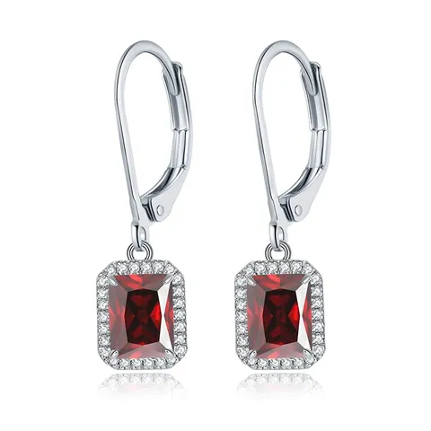 Earrings Female Red Inlaid Zirconia Earrings Simple Earrings Ins Tide Jewelry - Plated Brass jewelry made by BlueOne Jewelry