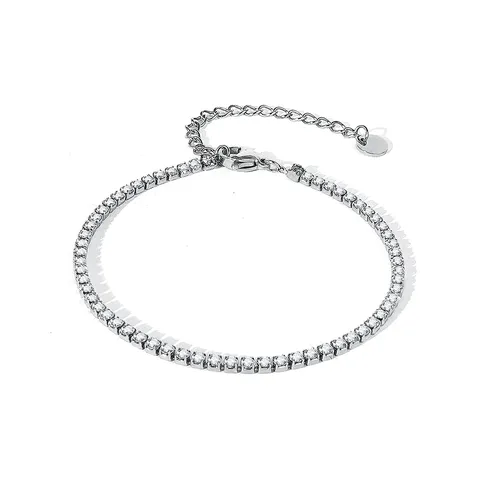 Cubic Zirconia Elegant Simple Personality Light Luxury Wind Jewelry Inlaid Zirconia Design Full Charm Bracelet - Plated Brass jewelry made by BlueOne Jewelry
