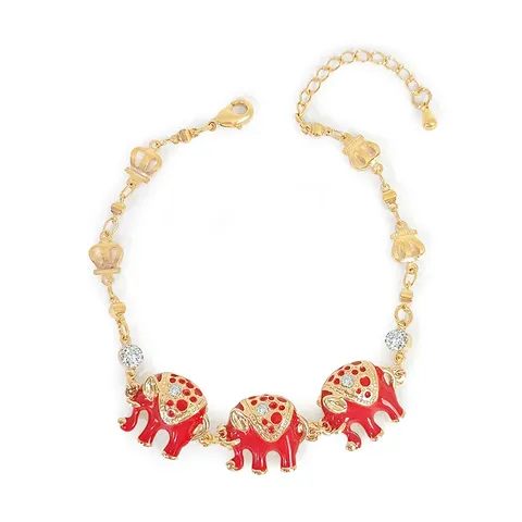 Plated Brass Europe and the United States Elephant Oil Drop with Diamond Bracelet - Plated Brass jewelry made by BlueOne Jewelry