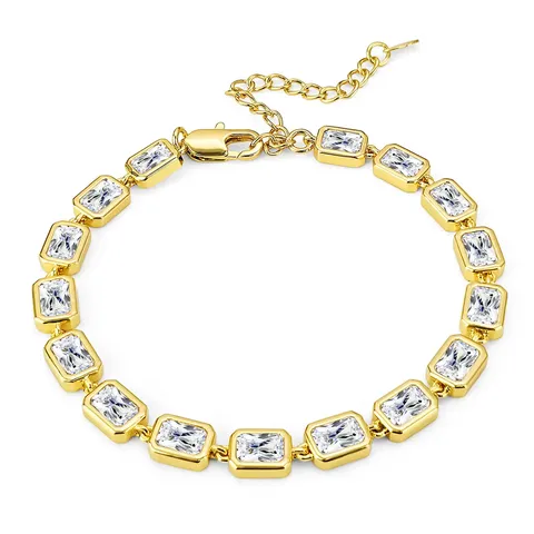 Europe & America Aliexpress Rectangular Zircon Bracelet Seller - Plated Brass jewelry made by BlueOne Jewelry